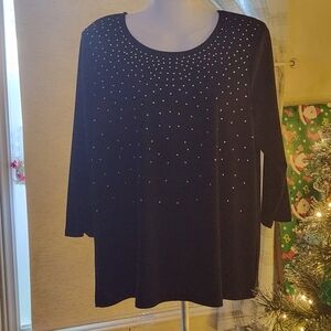 Black Studded Women's Top